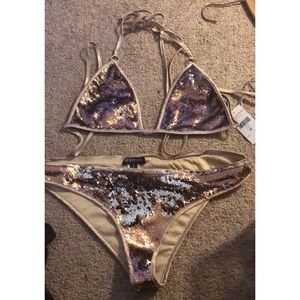 Sequin bathing suit